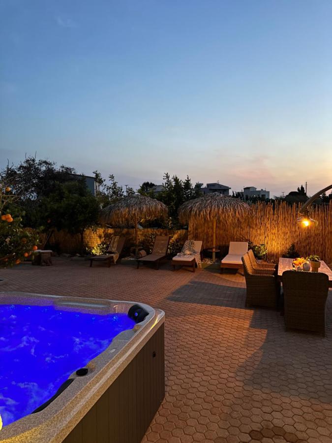 Villa Aspasia With Private Jacuzzi - Oasis Resort Kokkinos Pirgos Exterior foto